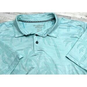 Tommy Bahama XXL Mens Island Zone Palm Coast Polo Shirt Lightweight Palm Trees‎